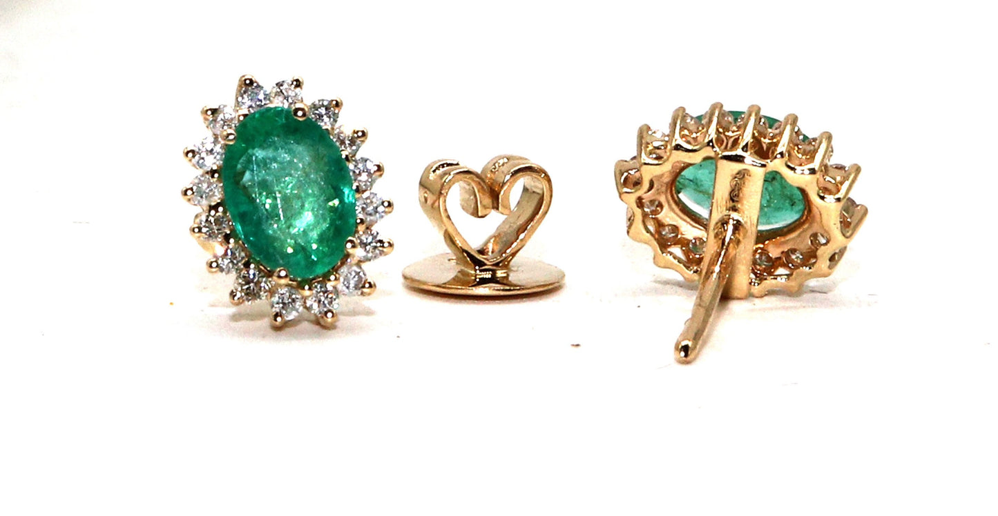 Emerald Cluster Earring 14K Gold