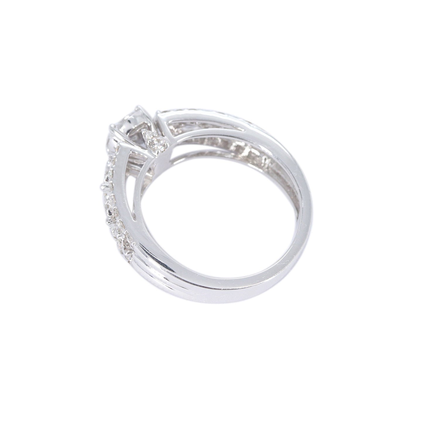 Cathedral White Ring 18K Gold