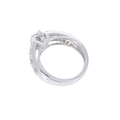 Cathedral White Ring 18K Gold
