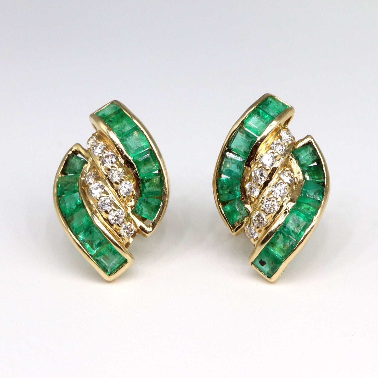 Emerald Stud Earring 14K Gold