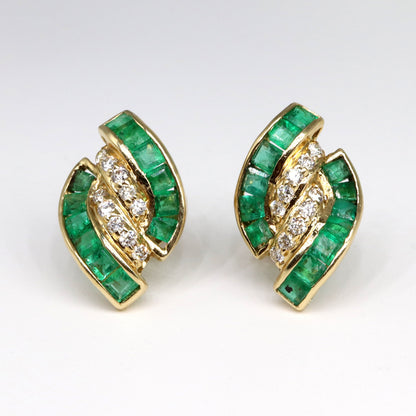 Emerald Stud Earring 14K Gold