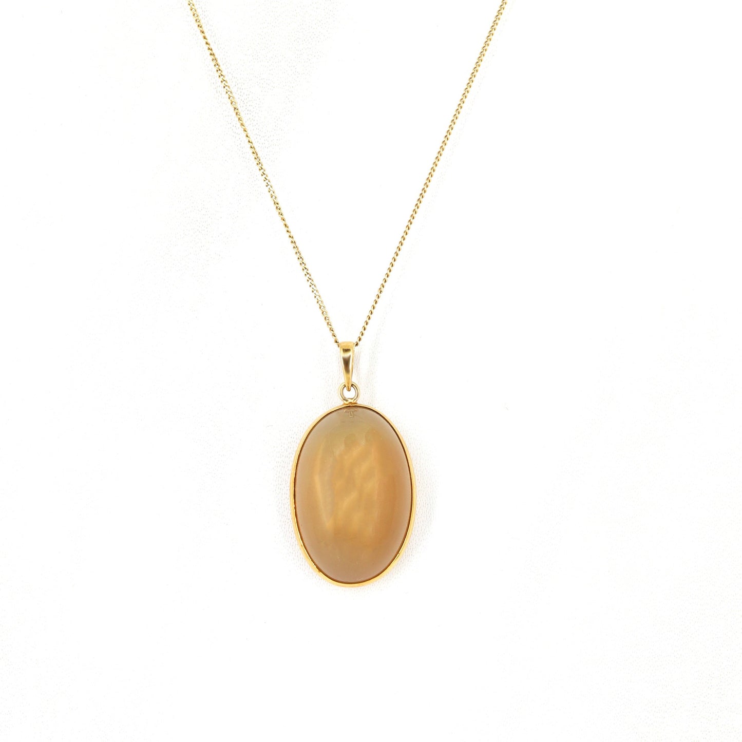 Peach Moonstone Pendant 14K Gold