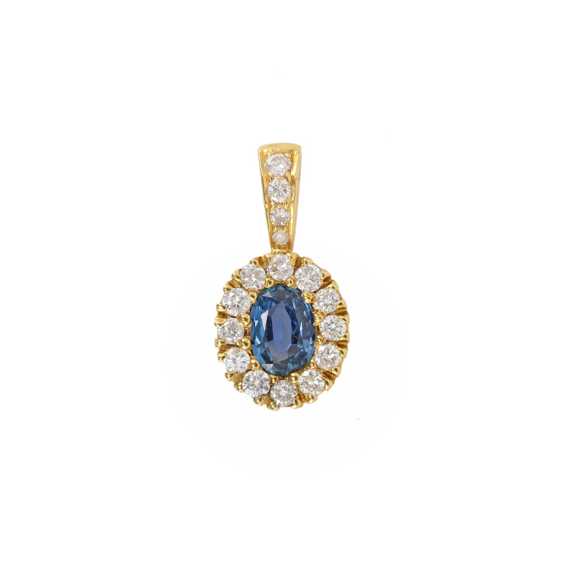 Blue Sapphire Pendant 18K Gold