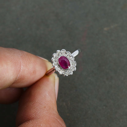 Ruby Ring Silver