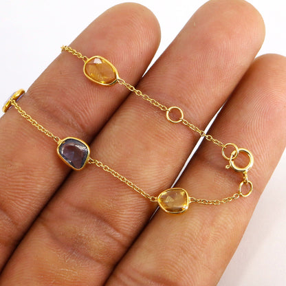 Multi Sapphire Bracelet 18K Gold