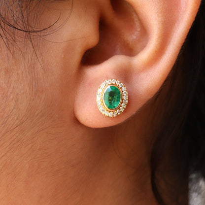 Halo Style Earring 14K Gold