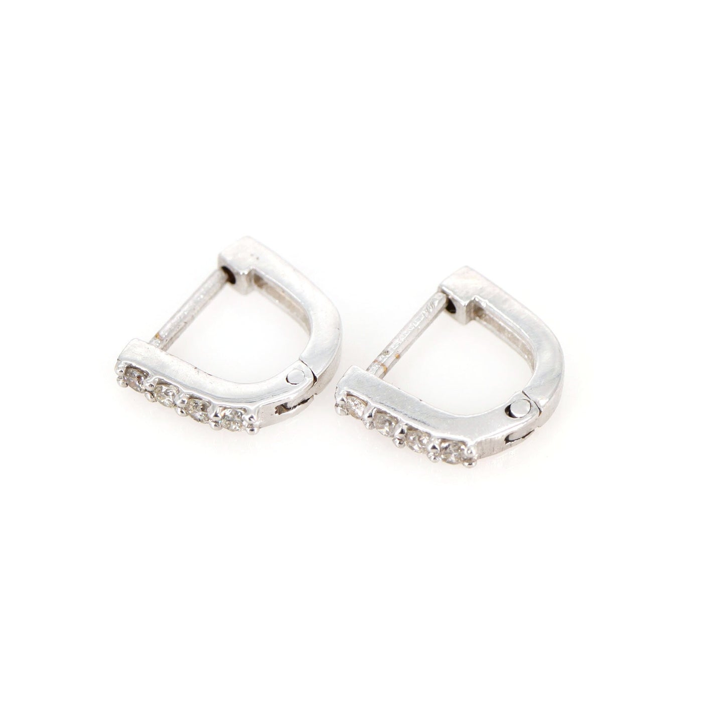 White Hoops Earring 18K Gold