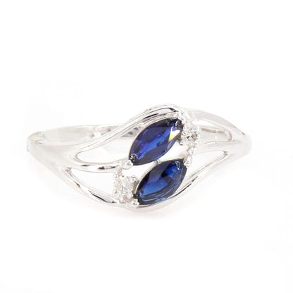 White Sapphire Engagement Ring 14K Gold