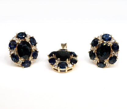 Blue Sapphire Jewelry : Pendant 14K Gold