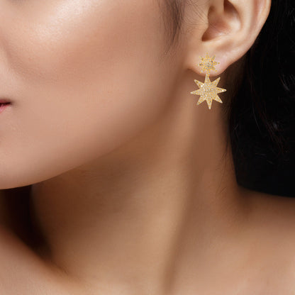 Celestial North Starburst Earring 14K Gold