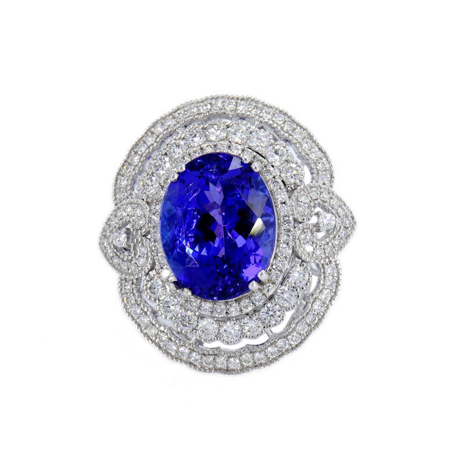 Stunning Oval Tanzanite & Ring 18K Gold