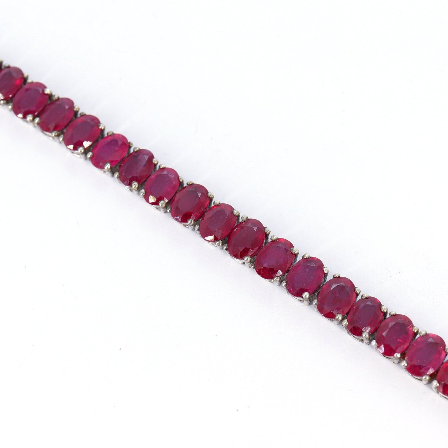Ruby Gemstone Bracelet Silver