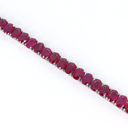 Ruby Gemstone Bracelet Silver