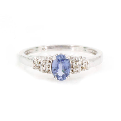 Oval Cut Sapphire Engagement Ring 14K Gold