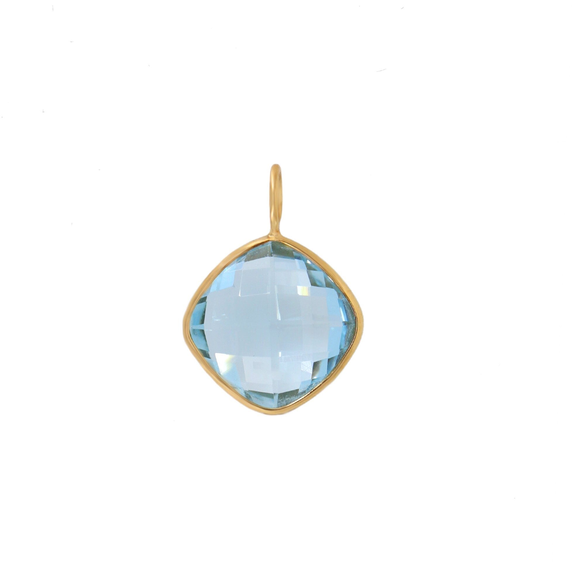 Sky Blue Topaz Pendant 14K Gold