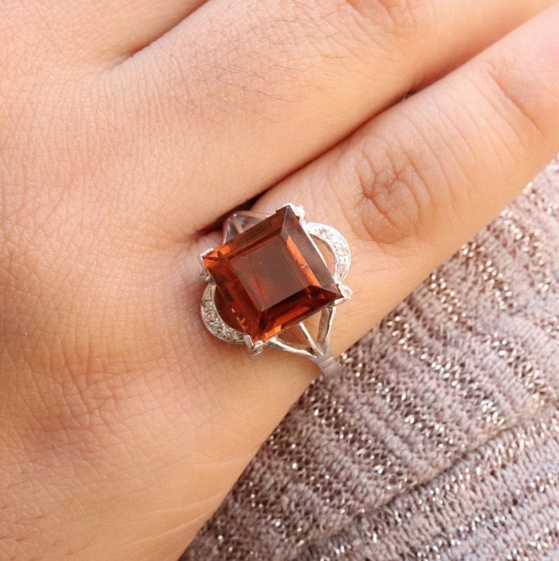White Tourmaline Vintage Ring 14K Gold