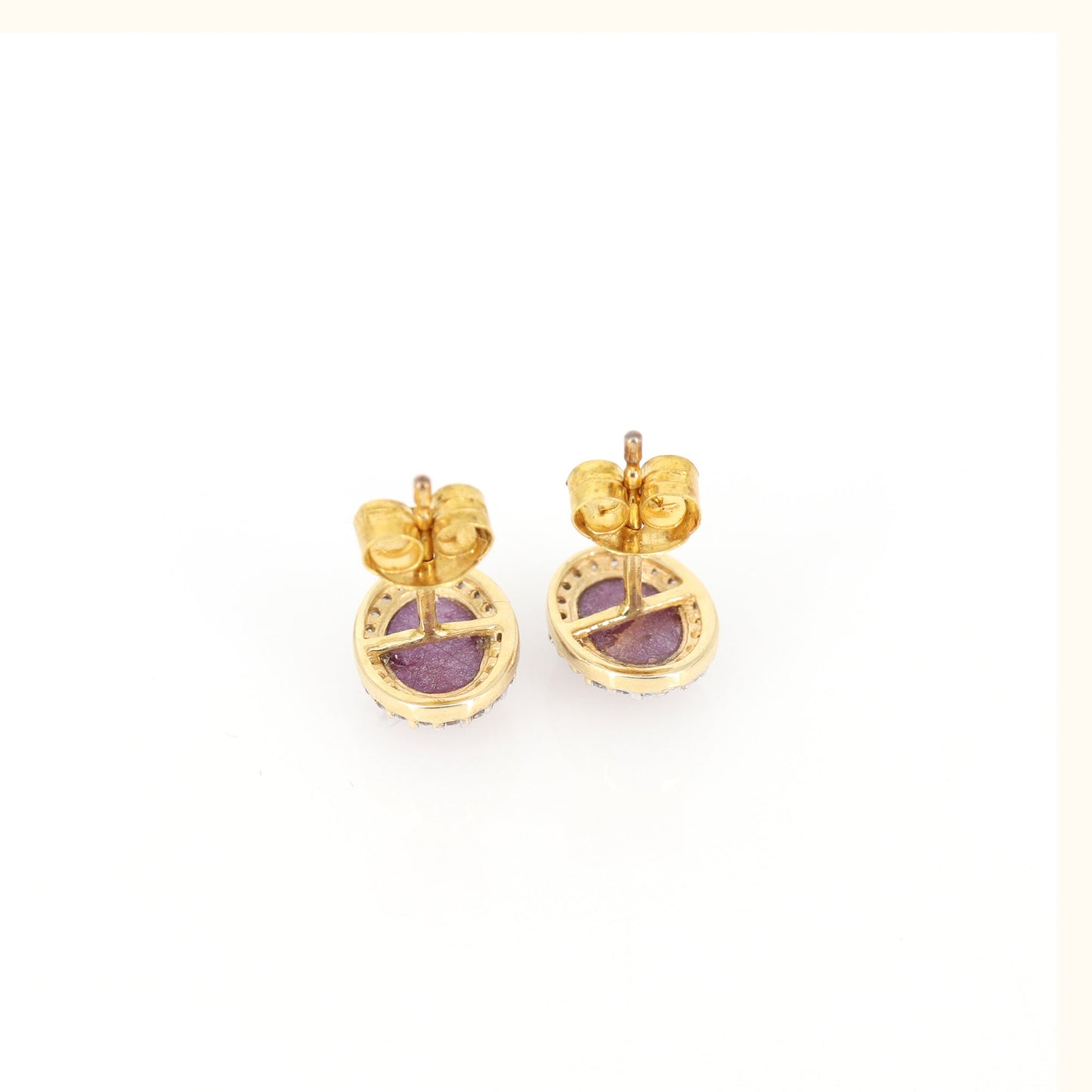 Studs Star Ruby Yellow Earring 14K Gold