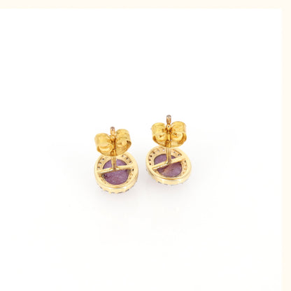 Studs Star Ruby Yellow Earring 14K Gold