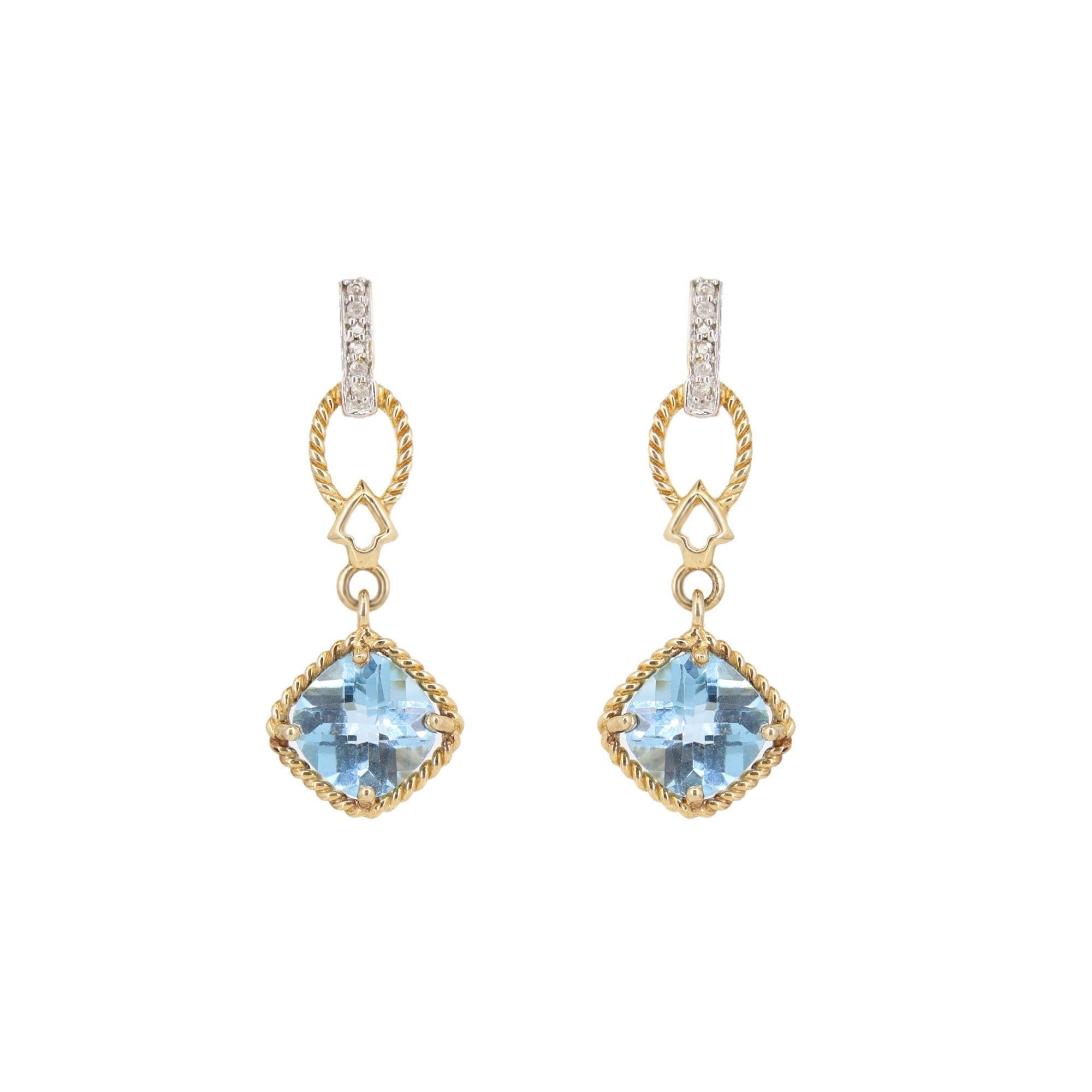 Blue Topaz Drop Earring 14K Gold