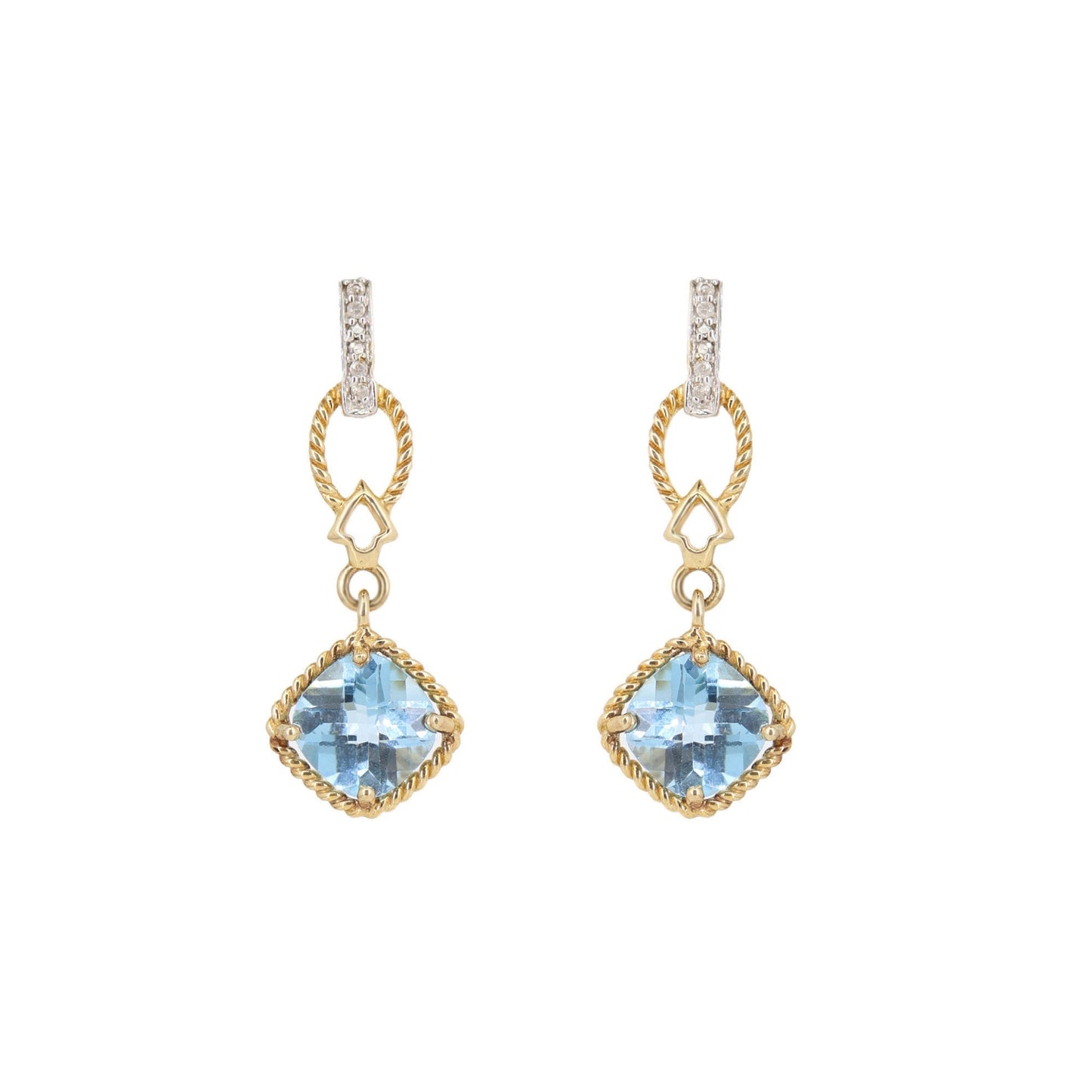 Blue Topaz Drop Earring 14K Gold