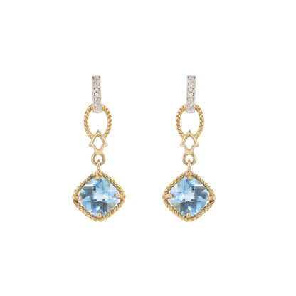 Blue Topaz Drop Earring 14K Gold