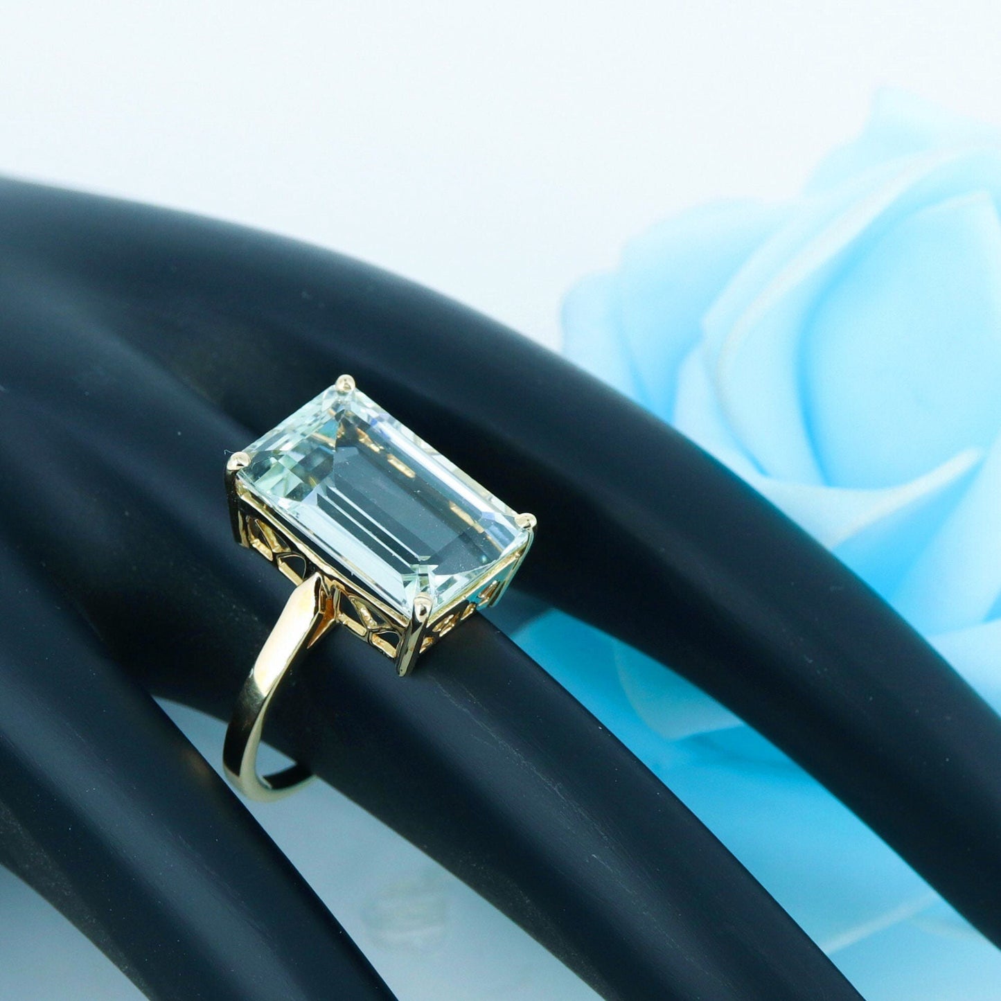 Yellow Aquamarine Ring 14K Gold