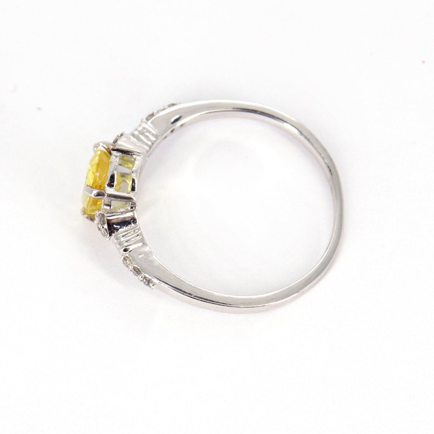 Solitaire Yellow Sapphire Ring 14K Gold
