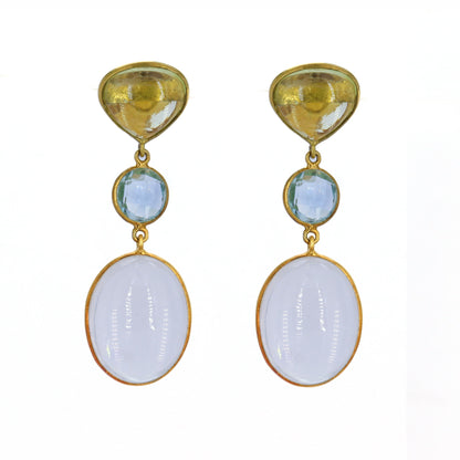Multi Gemstone Earring 18K Gold