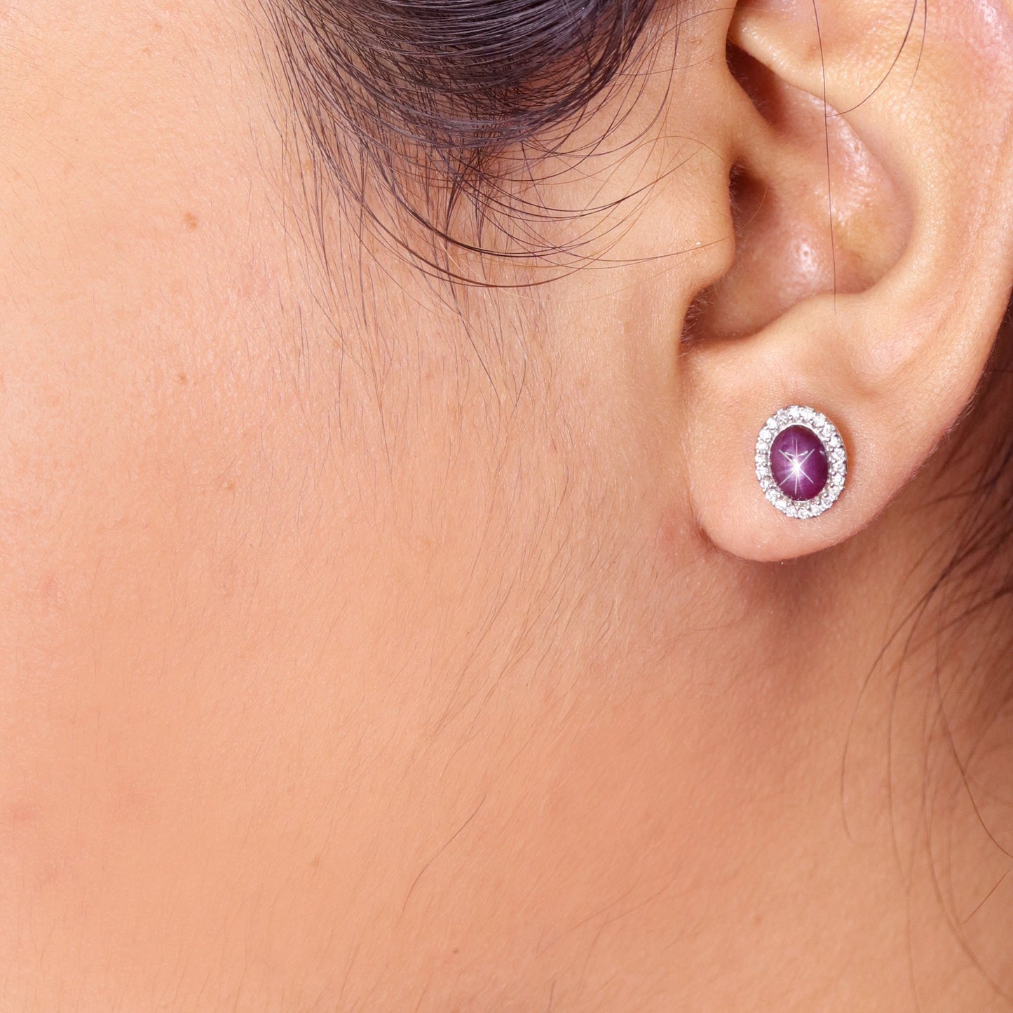 Studs Star Ruby Yellow Earring 14K Gold
