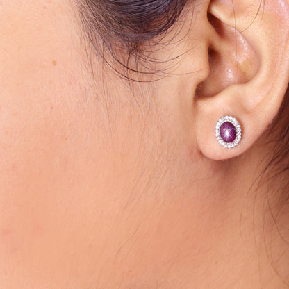 Studs Star Ruby Yellow Earring 14K Gold