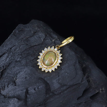 Opal Gemstone Pendant 14K Gold