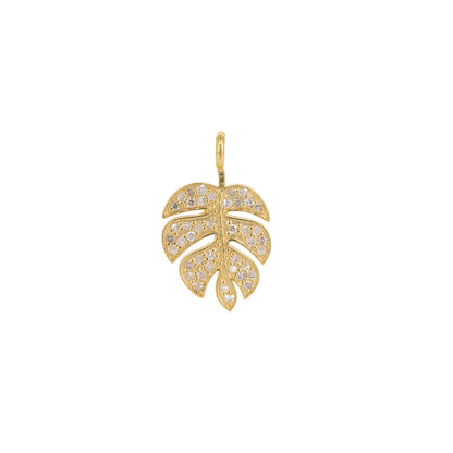 Tiny Tropical Foliage Pendant 14K Gold
