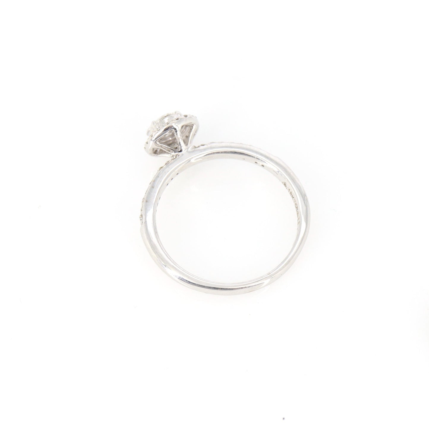 Illusion Setting 0.55 White Ring 18K Gold