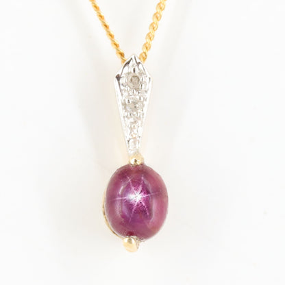 Star Ruby Pendant 14K Gold