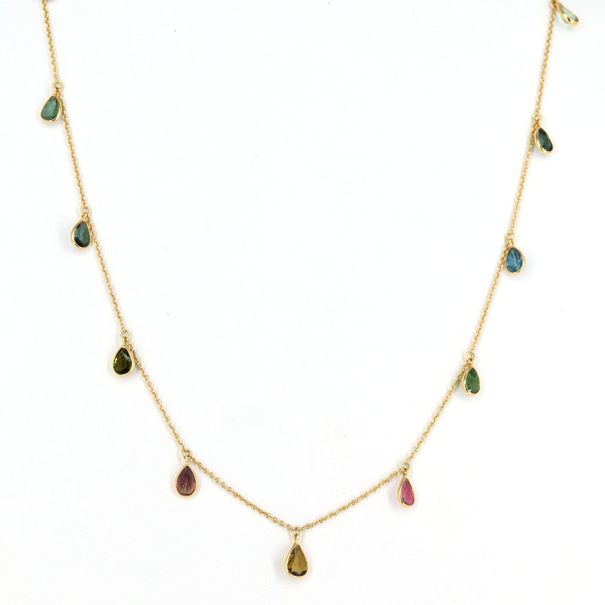 Multi Tourmaline Chain Multi Tourmaline Chain Tourmaline Handmade Tourmaline Chain Delicate Bracelet 18K Gold