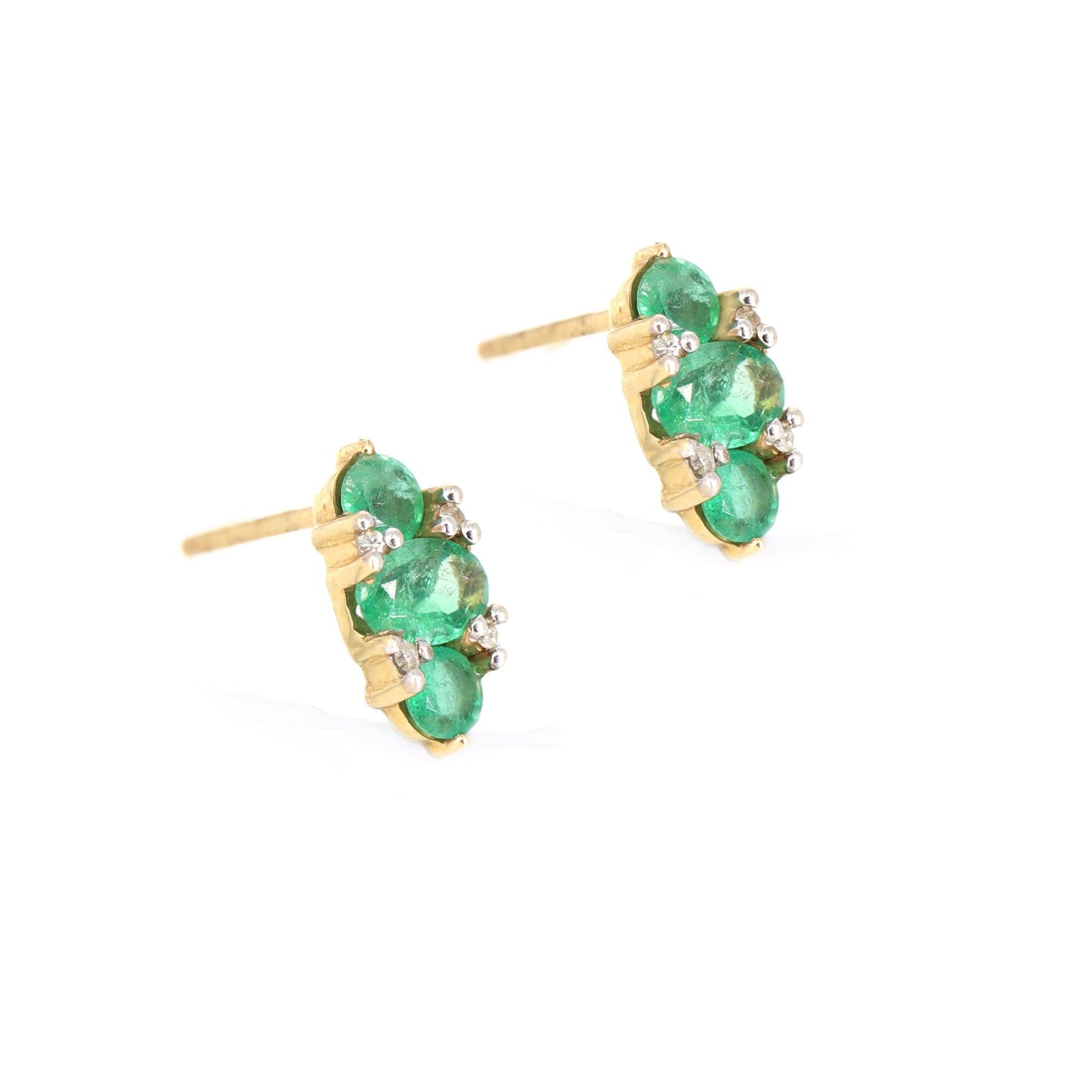 Emerald Dainty Earring 14K Gold