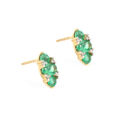 Emerald Dainty Earring 14K Gold