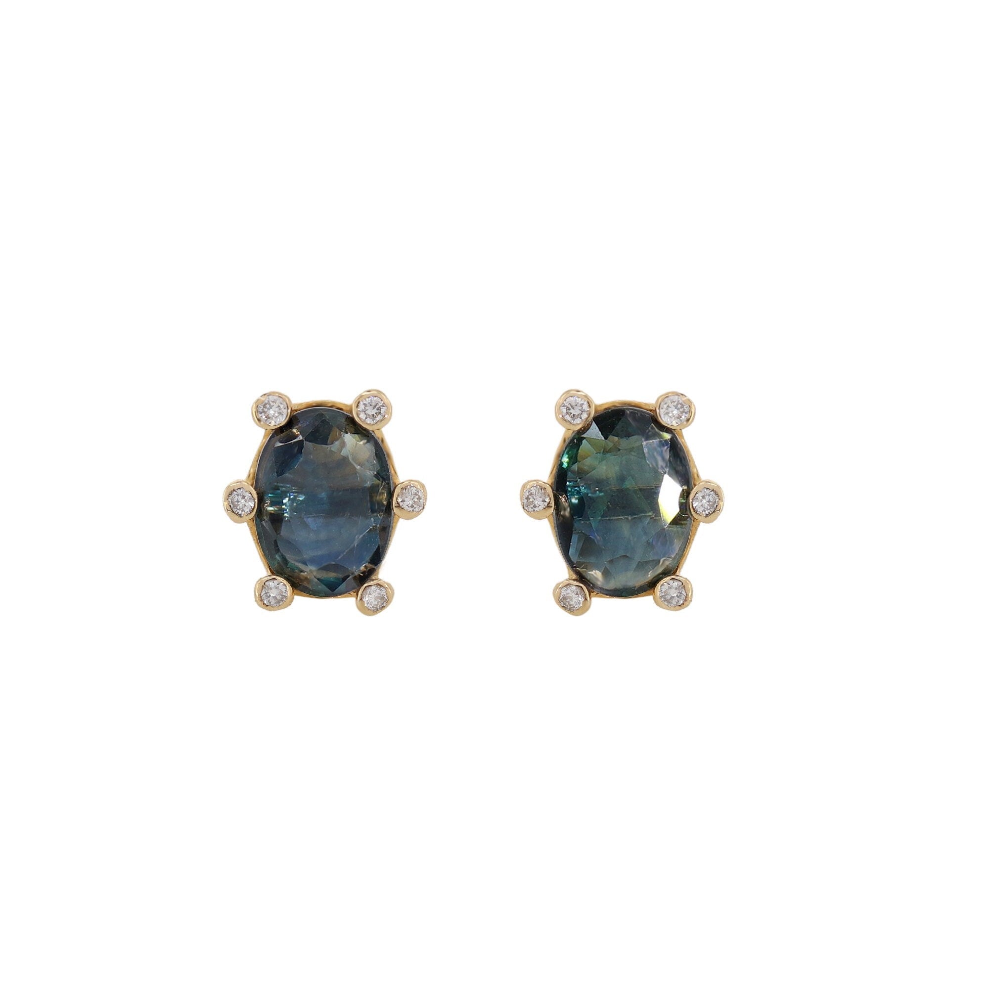 Earth Mined Blue Sapphire Earring 14K Gold