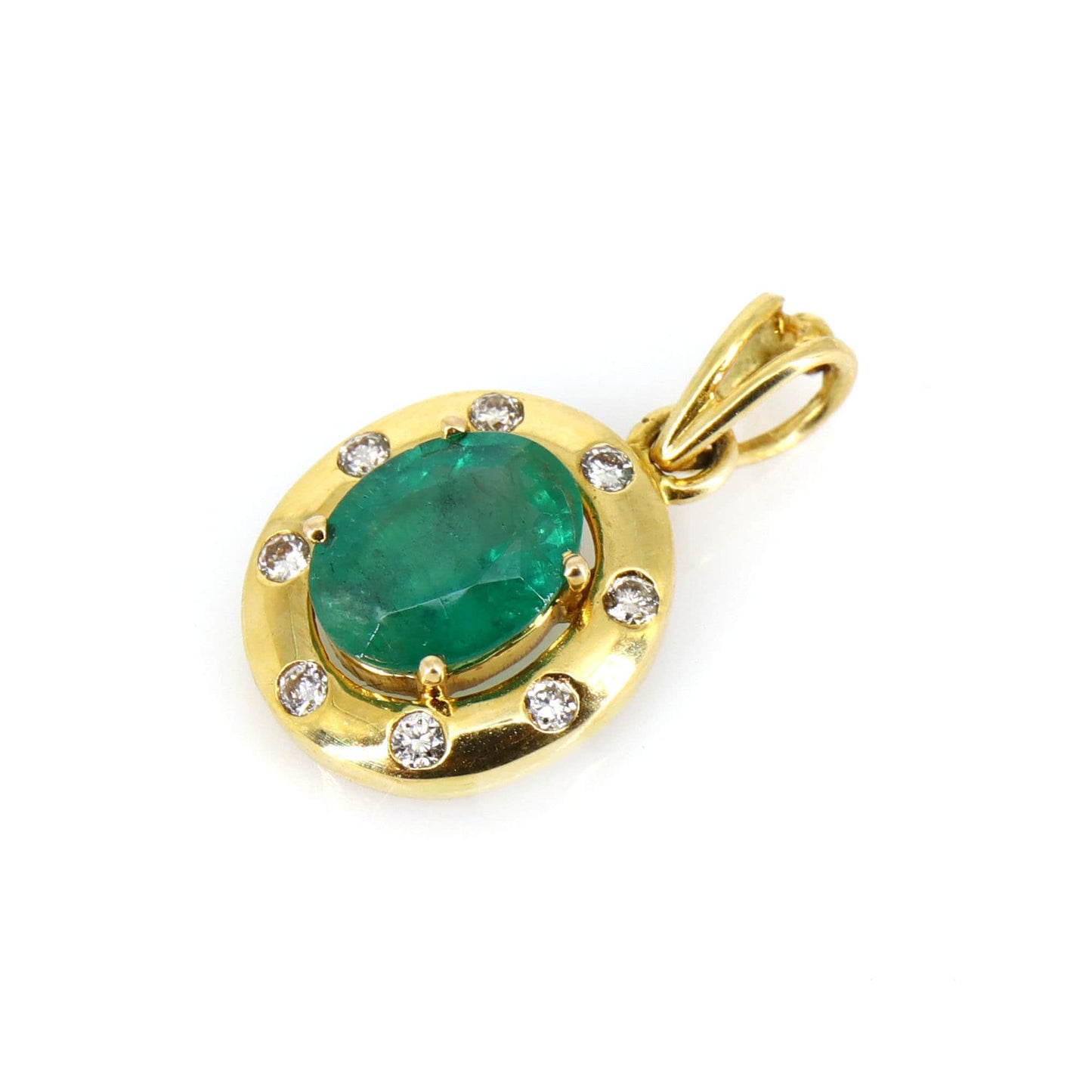Yellow Emerald Pendant 18K Gold
