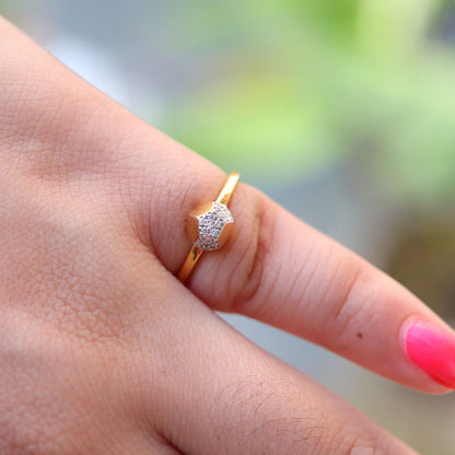 Yellow Studded Real Ring 18K Gold