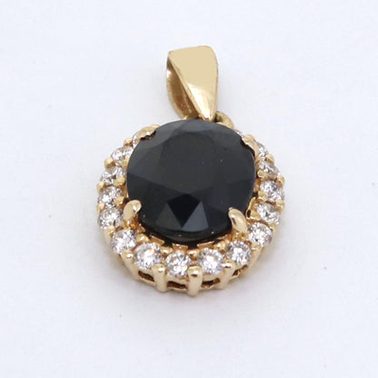 Blue Sapphire Yellow Pendent Pendant 14K Gold