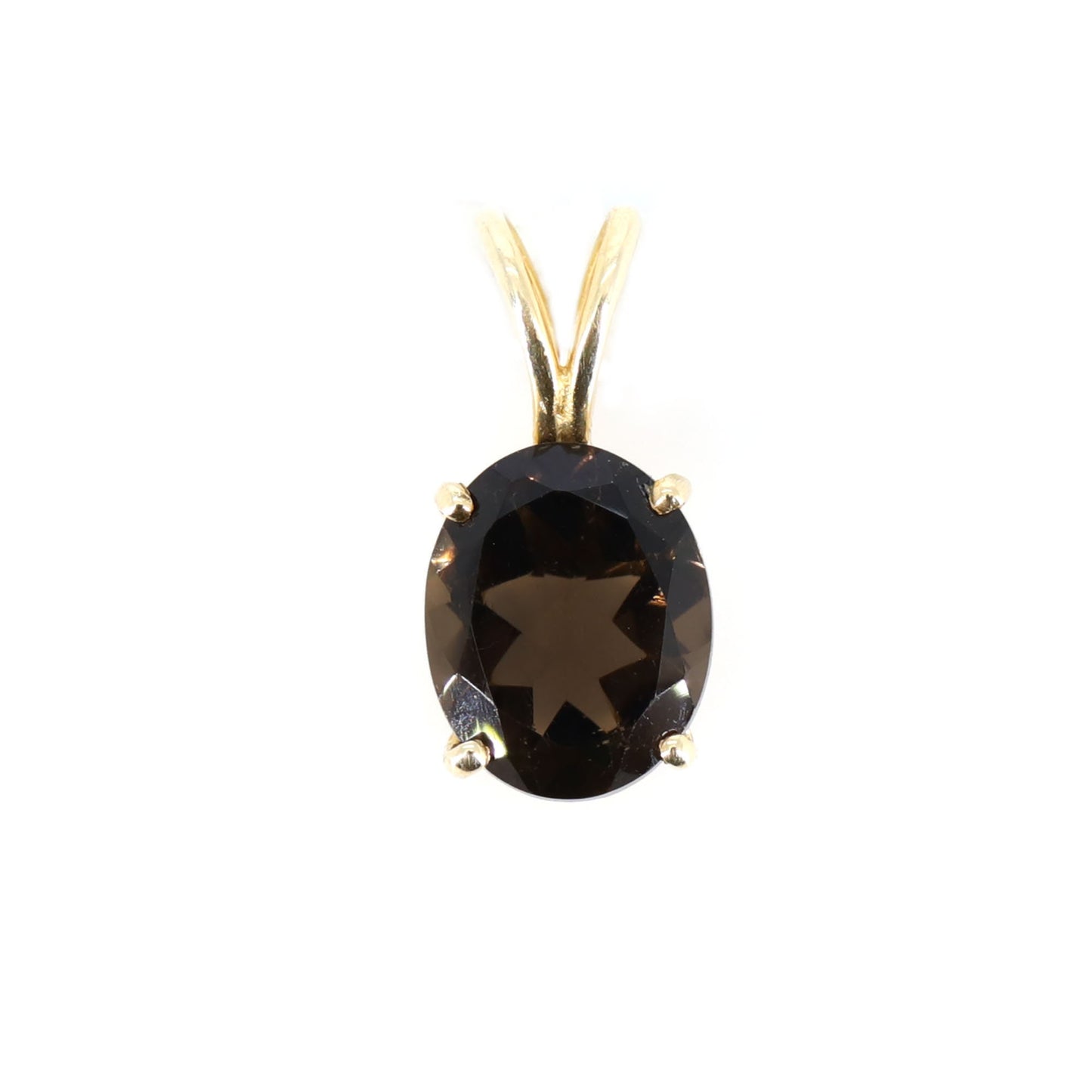 Faceted Smoky Quartz Studs Or Necklace 14K Gold