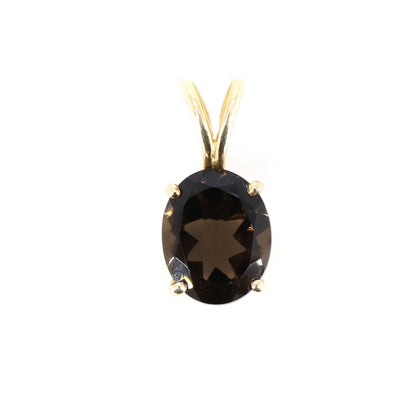 Faceted Smoky Quartz Studs Or Necklace 14K Gold