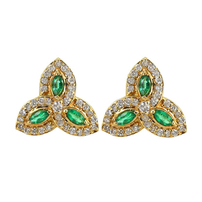 Flower Style Yellow Earring 14K Gold