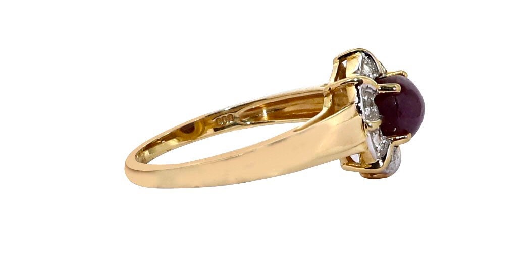 Yellow Star Ruby Ring 14K Gold