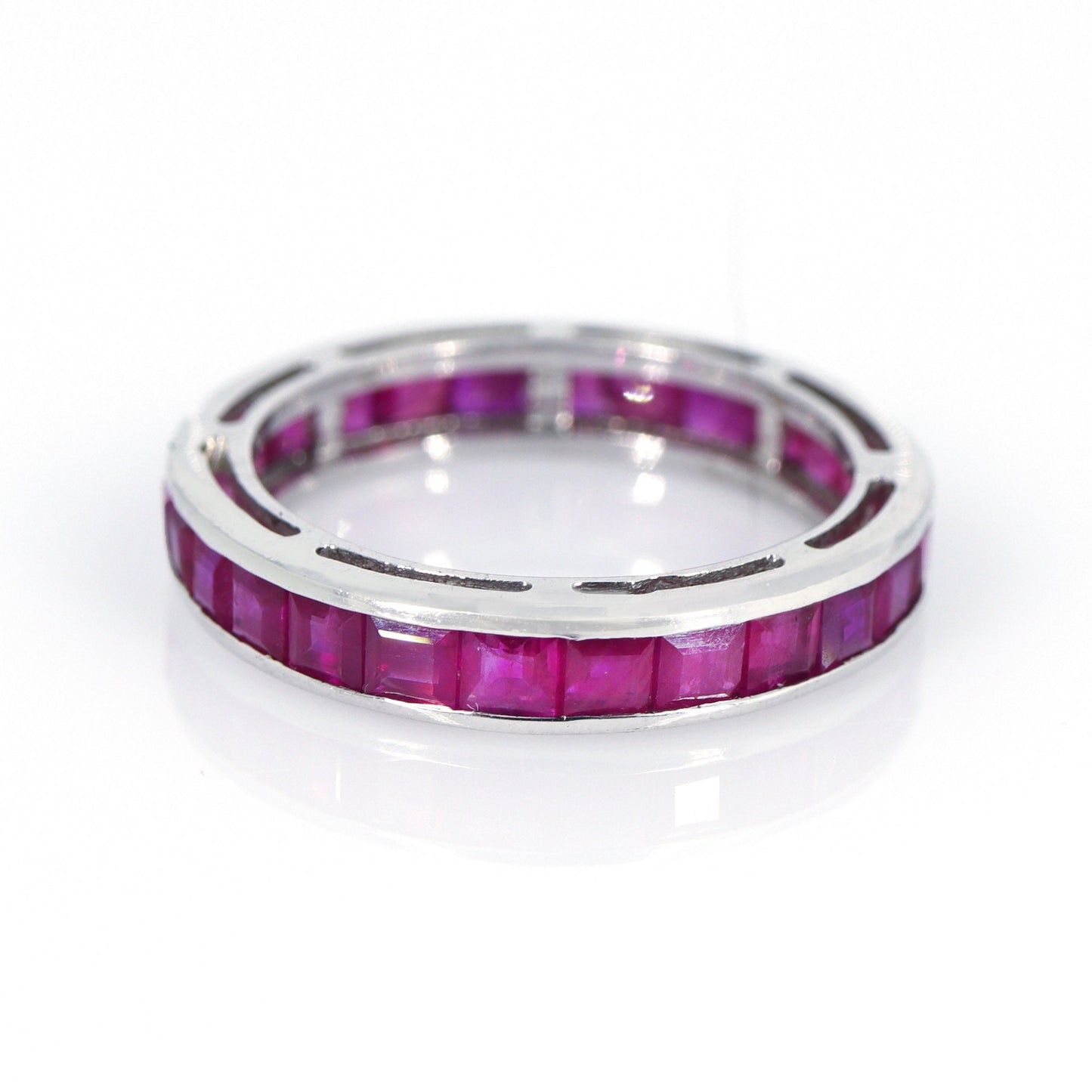 Full Eternity Band Ruby Ring Silver