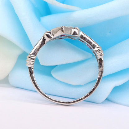 Ruby Band Ring Silver