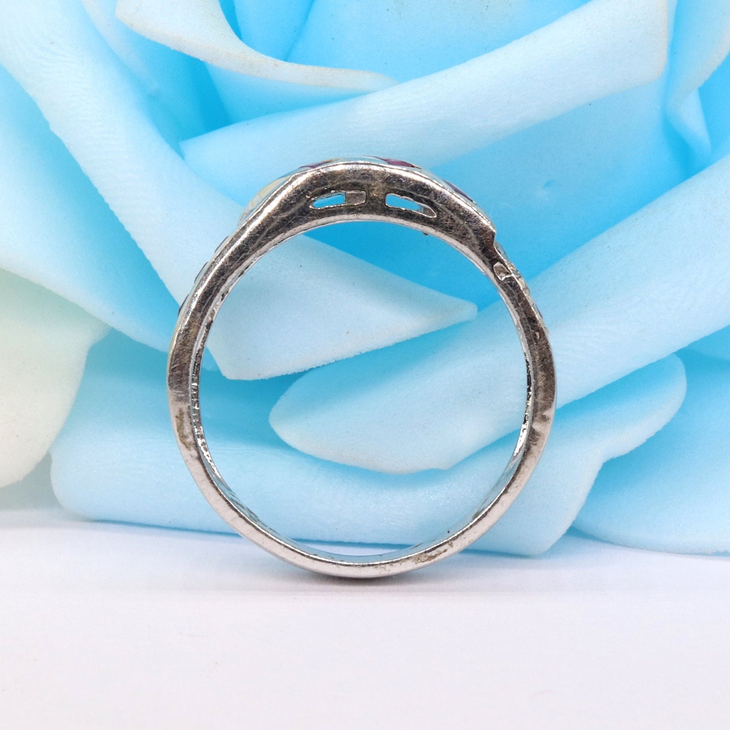 Beautiful Band Ruby Band 925 Band Ring Silver