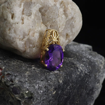 Amethyst Pendant 14K Gold