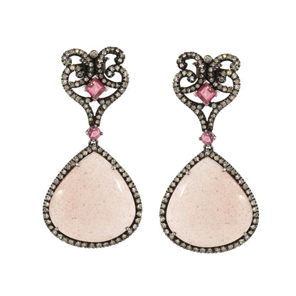 Pink Moonstone Tourmaline Earring